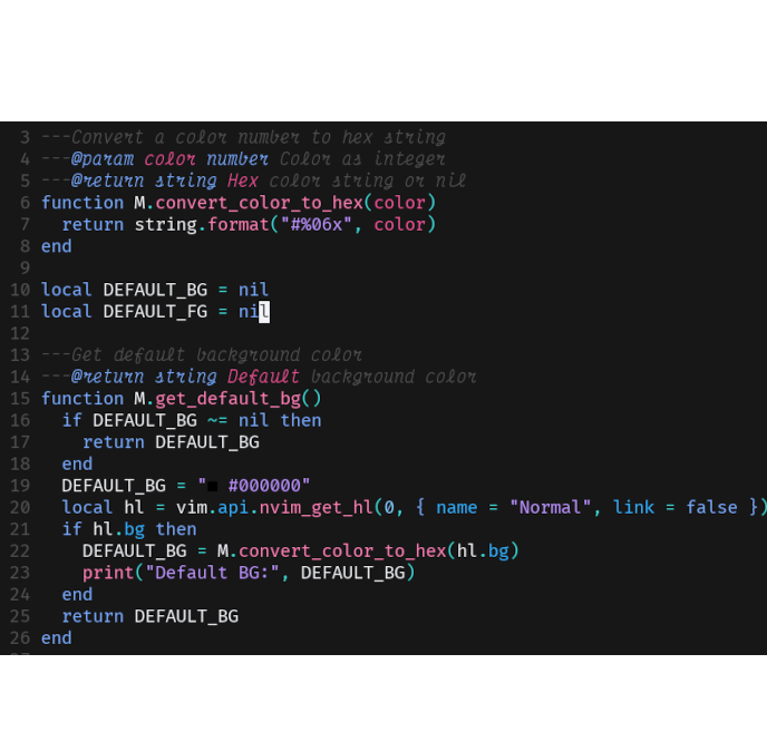 Screenshot of Luadocs